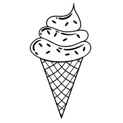 Black ice cream outline.