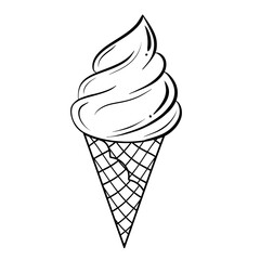 Black ice cream outline.