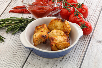Chicken breast shashlik - grilled meat
