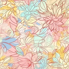 Digitales Papier. Blumen nahtloses Muster. Blumen Hintergrund. Frühling digitales Papier. Florales digitales Papier. Delicate floral seamless pattern. AI generated. © Gogi