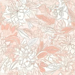Digitales Papier. Blumen nahtloses Muster. Blumen Hintergrund. Frühling digitales Papier. Florales digitales Papier. Delicate floral seamless pattern. AI generated. © Gogi