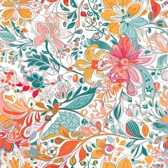 Digitales Papier. Blumen nahtloses Muster. Blumen Hintergrund. Frühling digitales Papier. Florales digitales Papier. Delicate floral seamless pattern. AI generated. © Gogi