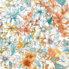 Digitales Papier. Blumen nahtloses Muster. Blumen Hintergrund. Frühling digitales Papier. Florales digitales Papier. Delicate floral seamless pattern. AI generated. © Gogi