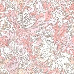 Digitales Papier. Blumen nahtloses Muster. Blumen Hintergrund. Frühling digitales Papier. Florales digitales Papier. Delicate floral seamless pattern. AI generated.