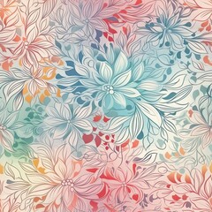 Delicate floral seamless pattern with a glossy finish. AI generated.