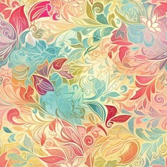 Delicate floral seamless pattern with a glossy finish. AI generated.
