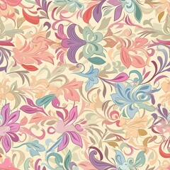 Delicate floral seamless pattern with a glossy finish. AI generated.