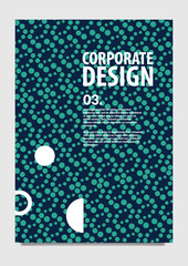 Abstract vector cover template using blue and green color and halftone dots. Cover with pattern decoration. Suitable for annual report, magazine, catalog, template, book, and document.