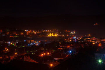 Fototapeta na wymiar Night view of the city Kursumlija - Serbia...
