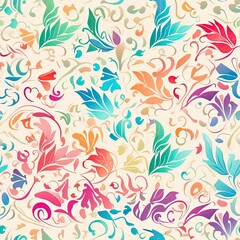 Delicate floral seamless pattern with a glossy finish. AI generated.