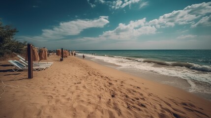 Fototapeta na wymiar Bulgaria Golden Sands Beach photorealistic