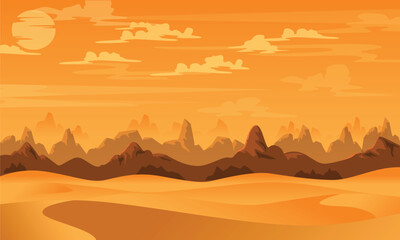 Desert Mountains Sandstone Background Vector silhouette