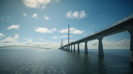  Denmark Oresund Bridge photorealistic
