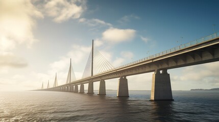 Fototapeta na wymiar Denmark Oresund Bridge photorealistic