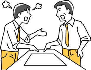 意見を戦わせるビジネスマン二人