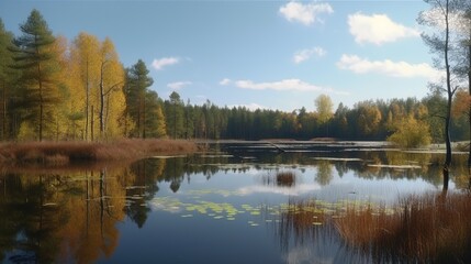 Fototapeta na wymiar Lithuania AukStaitija National Park photorealistic 