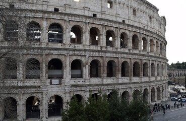 Fototapeta na wymiar Coliseum. Ancient ruins of Rome and Italy