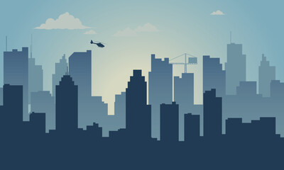 cool simple city Background silhouette