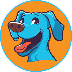 Dog smiling face logo illustration