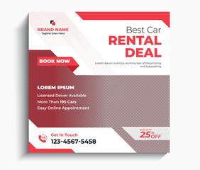 Best drive car rental deal social media post template.	