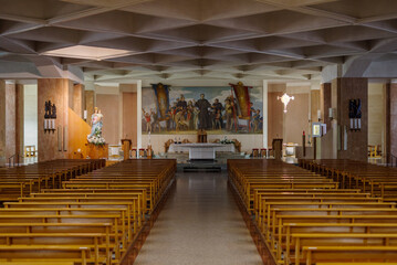 Inside the Basilica of St Giovanni Bosco, Italy