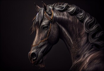 Fototapeta na wymiar Horse dark emblem. Generative AI