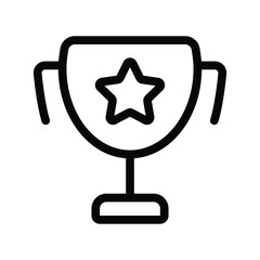 cup trophy, star champion simple line icon eps 10