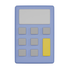 3D rendering stationary calculator isolated