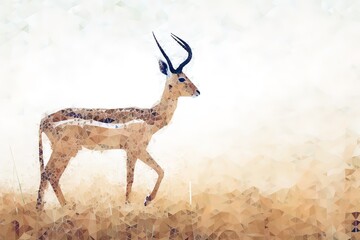 A graceful and elegant gazelle on the savanna. Generative AI