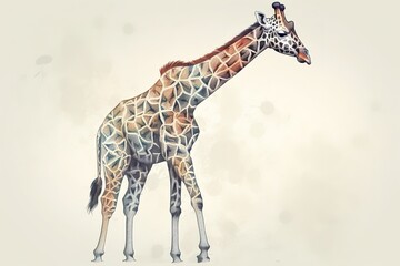 A graceful and elegant Giraffe stretching its long neck, showing off its graceful and elegant nature. Generative AI