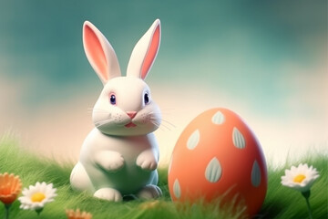 Easter day background with generative ai 