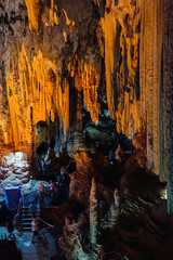 	
Stalactites and stalagmites in Nerja caves, Nerja, Spain