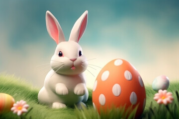 Obraz premium Easter day background with generative ai 