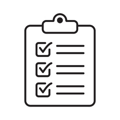 Clipboard and checklist icon. Project management, questionnaire line icon. To do list vector icon for web site and app design.