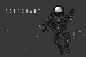 vector illustrations hand drawn astronaut pop art colorful © Borhan