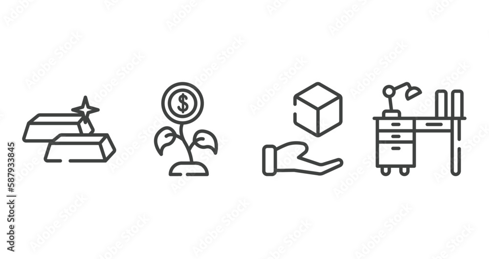 Aufkleber finance outline icons set. thin line icons sheet included start up, decentralized, payment method, h