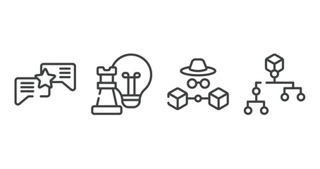 business outline icons set. thin line icons sheet included consult, advantage, bills, refund vector.