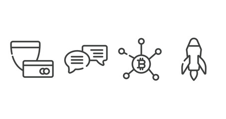 business outline icons set. thin line icons sheet included transfering, explanation, bank rate, estimate vector.