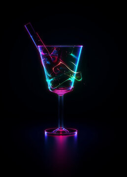 Abstract of glass of cocktail