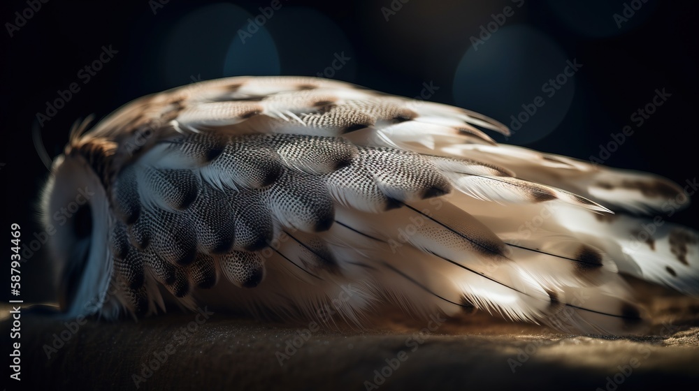 Aufkleber a close up of a bird with feathers on it's back and feathers on its back, with a blurry background b