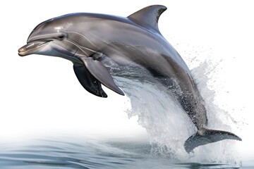A playful and energetic Dolphin jumping out of the water - This Dolphin is jumping out of the water, showing off its playful and energetic nature. Generative AI