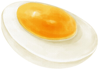 Boiled egg watercolor illustration