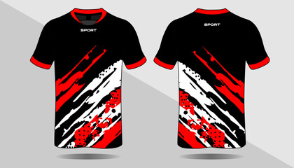 Gaming t shirt vector esport t shirt template uniform front and back view
