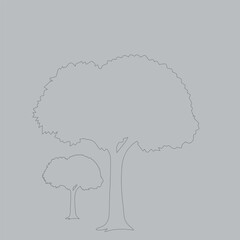 Simple tree Artline Design vector