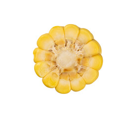The slice of corn isolated