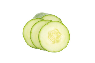 Group of slice cucumber isolated