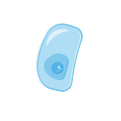 Flat illustration of the infusoria of the slipper. A human cell with transparent elements isolated on a white background. A simple genetic element. An integral part of the body.