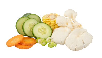 Group of healthy raw food isolated