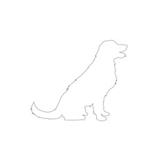 Line art vector of smart dog. Vector dog.