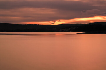 sunset over calm water - Bærum